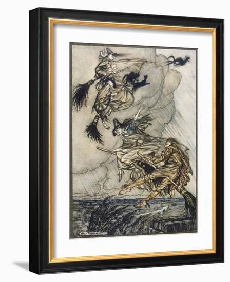 Flight of Witches-Arthur Rackham-Framed Art Print