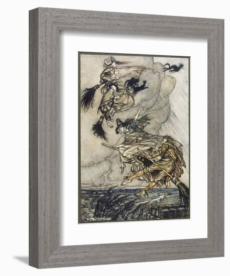 Flight of Witches-Arthur Rackham-Framed Art Print