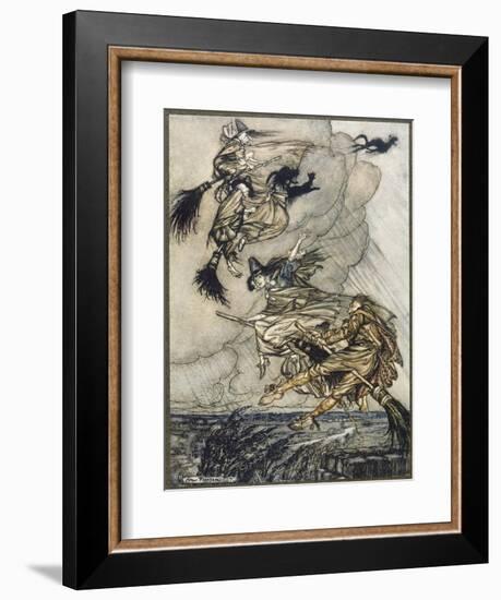 Flight of Witches-Arthur Rackham-Framed Art Print