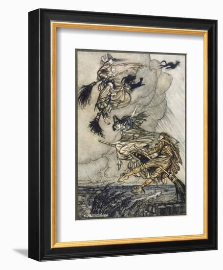 Flight of Witches-Arthur Rackham-Framed Art Print