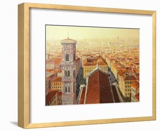 Flight Over Florence-kirilstanchev-Framed Art Print