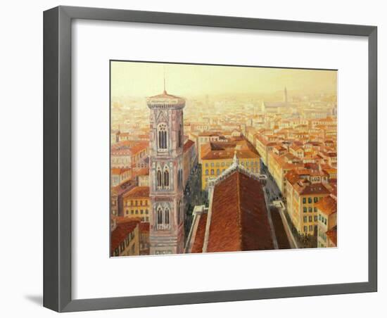 Flight Over Florence-kirilstanchev-Framed Art Print