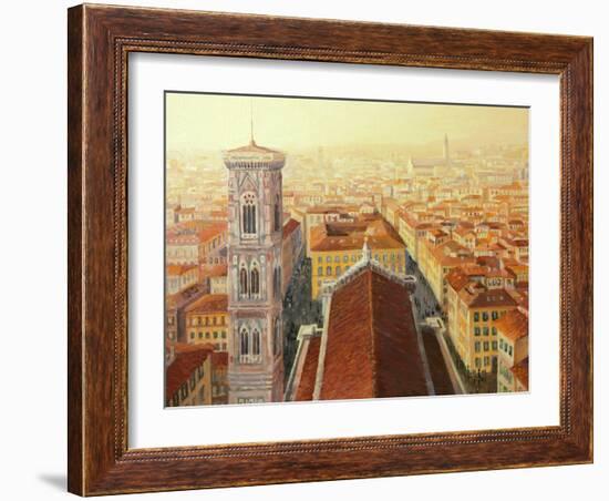 Flight Over Florence-kirilstanchev-Framed Art Print