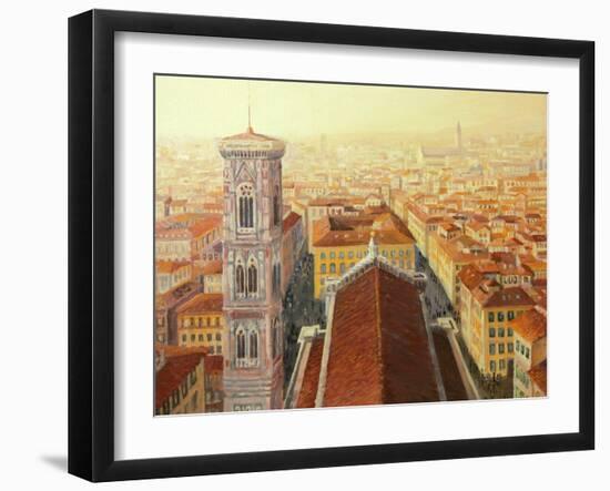 Flight Over Florence-kirilstanchev-Framed Art Print