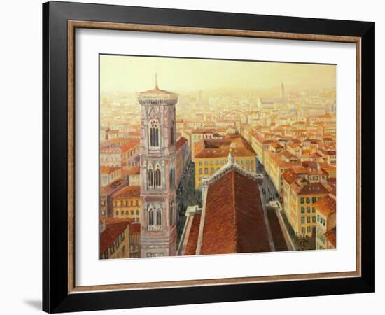 Flight Over Florence-kirilstanchev-Framed Art Print