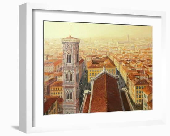 Flight Over Florence-kirilstanchev-Framed Art Print