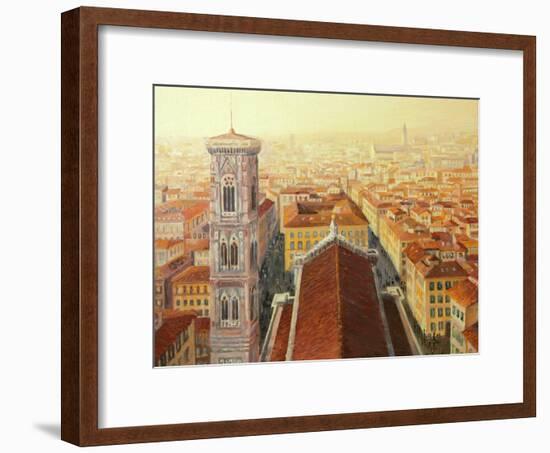 Flight Over Florence-kirilstanchev-Framed Art Print