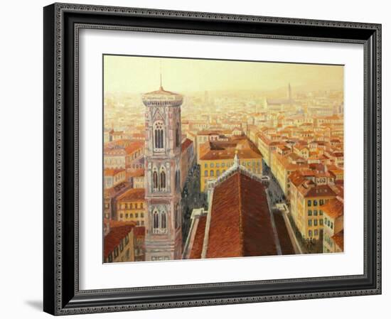 Flight Over Florence-kirilstanchev-Framed Art Print