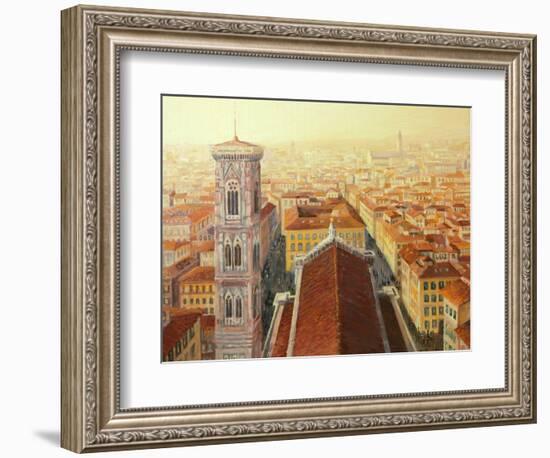 Flight Over Florence-kirilstanchev-Framed Art Print