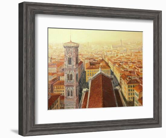 Flight Over Florence-kirilstanchev-Framed Art Print