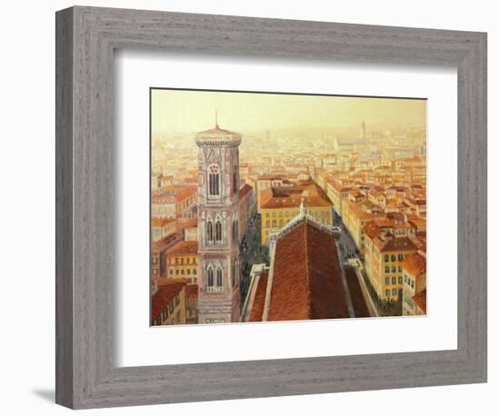 Flight Over Florence-kirilstanchev-Framed Art Print