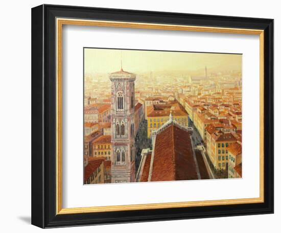 Flight Over Florence-kirilstanchev-Framed Art Print