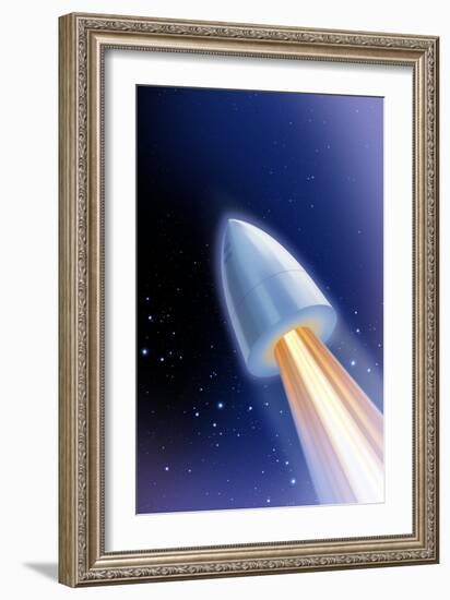 Flight To the Moon by Jules Verne-Detlev Van Ravenswaay-Framed Photographic Print