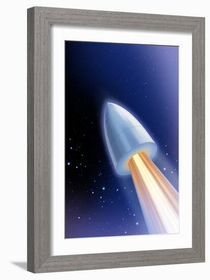 Flight To the Moon by Jules Verne-Detlev Van Ravenswaay-Framed Photographic Print