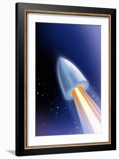 Flight To the Moon by Jules Verne-Detlev Van Ravenswaay-Framed Photographic Print