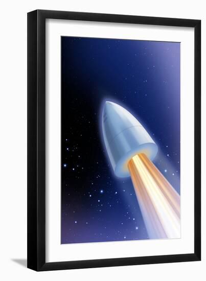 Flight To the Moon by Jules Verne-Detlev Van Ravenswaay-Framed Photographic Print