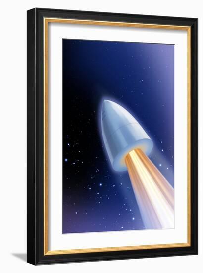 Flight To the Moon by Jules Verne-Detlev Van Ravenswaay-Framed Photographic Print