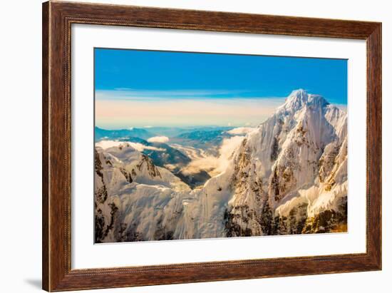 Flightseeing through peaks of Mt. Denali and the Alaskan mountain range, Alaska, USA, North America-Laura Grier-Framed Photographic Print