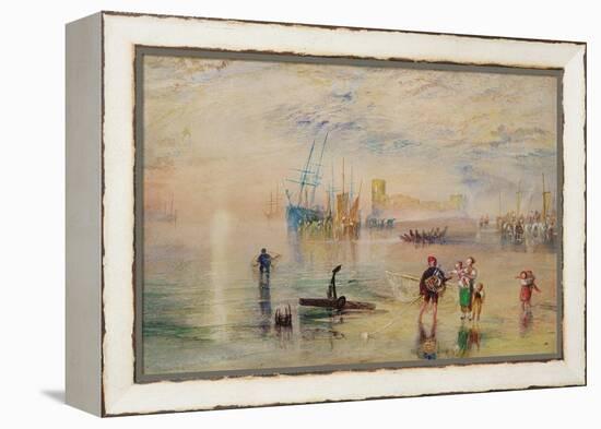 Flint Castle, C.1834 (W/C with Scratching out on Paper)-Joseph Mallord William Turner-Framed Premier Image Canvas