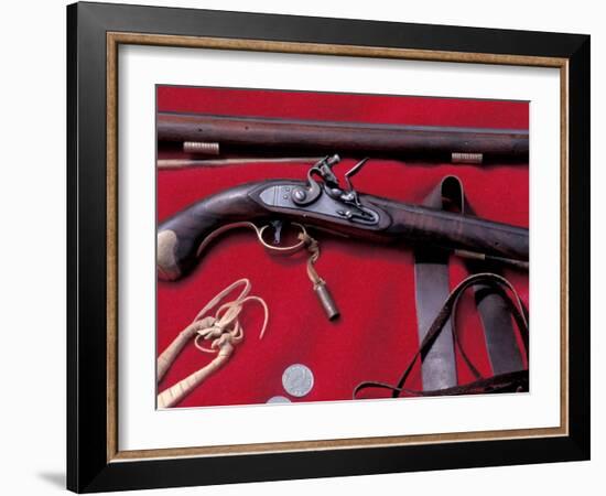 Flintlock Pistol to Be Traded at a Mountain-Man Rendezvous Reenactment, Fort Mandan, North Dakota-null-Framed Photographic Print