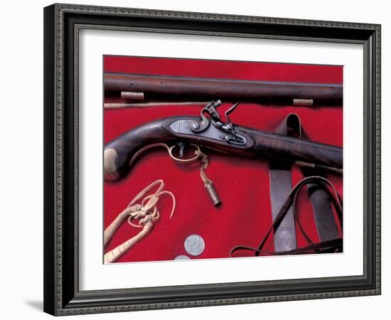 Flintlock Pistol to Be Traded at a Mountain-Man Rendezvous Reenactment, Fort Mandan, North Dakota-null-Framed Photographic Print