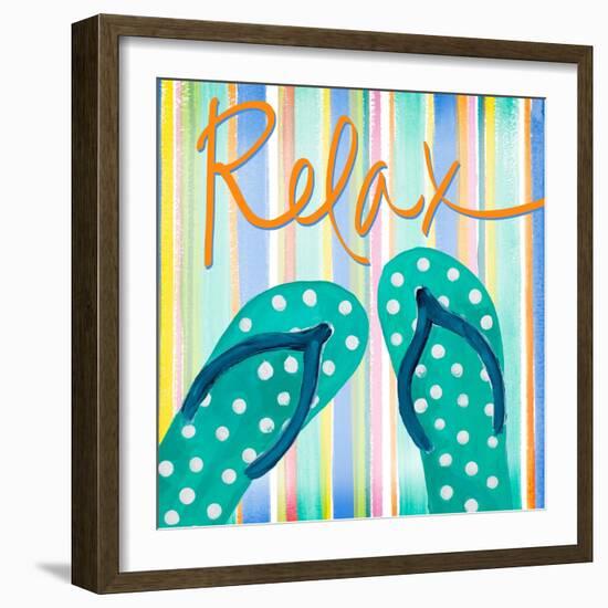 Flip Flop Retreat III-Julie DeRice-Framed Art Print