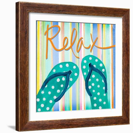 Flip Flop Retreat III-Julie DeRice-Framed Art Print