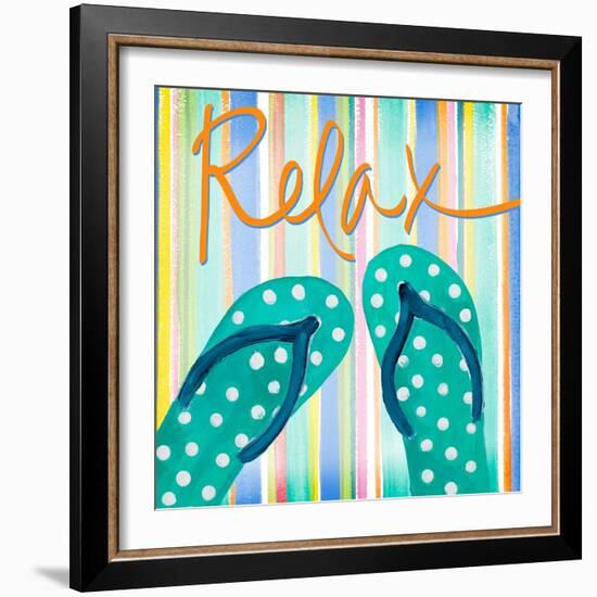 Flip Flop Retreat III-Julie DeRice-Framed Art Print