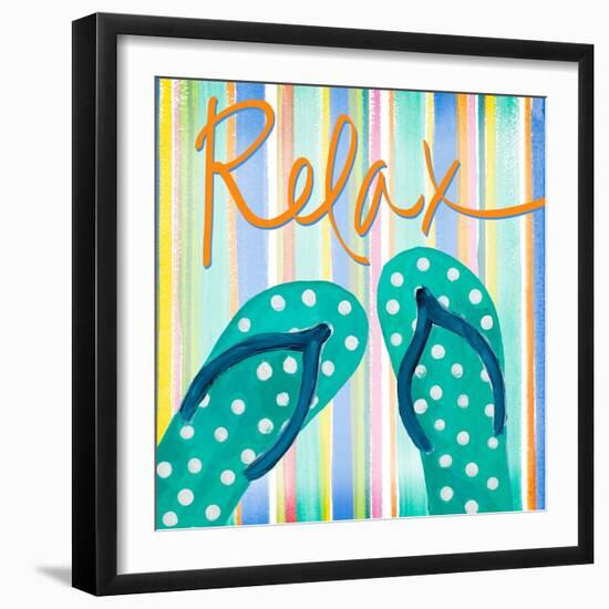 Flip Flop Retreat III-Julie DeRice-Framed Art Print