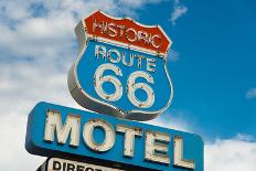 Historic Route 66 Motel Sign In California-flippo-Framed Stretched Canvas