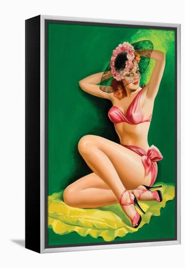 Flirt Magazine; Pinup with Hat-Peter Driben-Framed Stretched Canvas