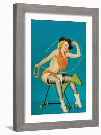 Flirt Magazine;" Roping the Horse"-Peter Driben-Framed Art Print