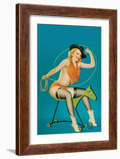 Flirt Magazine;" Roping the Horse"-Peter Driben-Framed Art Print