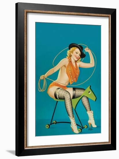 Flirt Magazine;" Roping the Horse"-Peter Driben-Framed Art Print