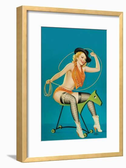 Flirt Magazine;" Roping the Horse"-Peter Driben-Framed Art Print