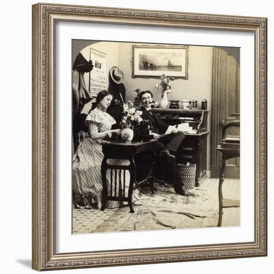 Flirtation-Underwood & Underwood-Framed Photographic Print