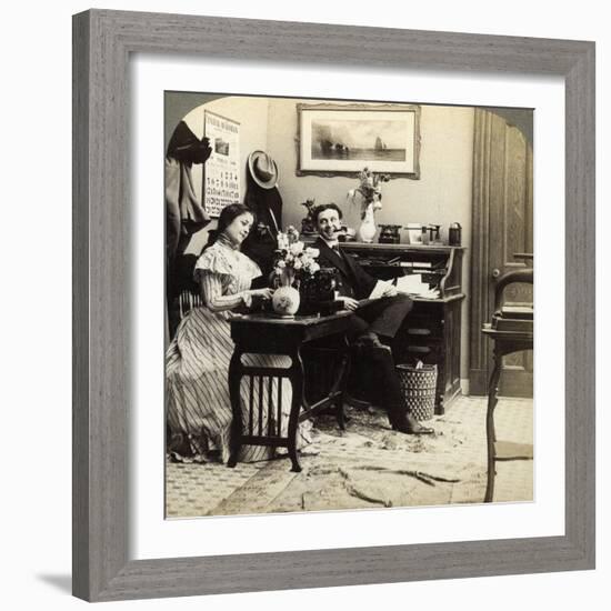 Flirtation-Underwood & Underwood-Framed Photographic Print