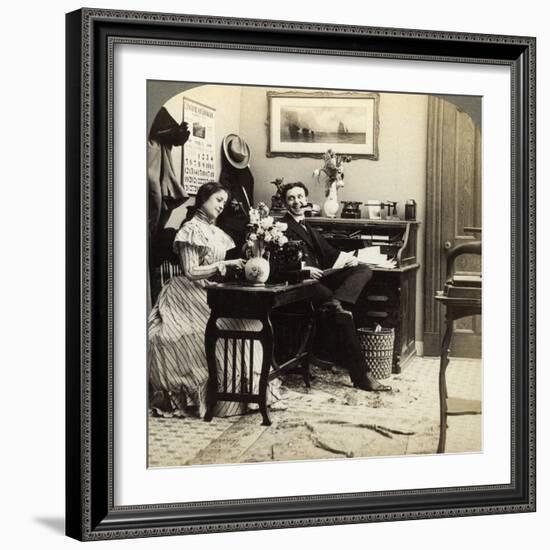 Flirtation-Underwood & Underwood-Framed Photographic Print