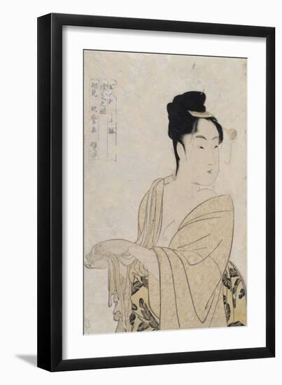 Flirtatious Lover-Kitagawa Utamaro-Framed Giclee Print