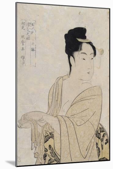 Flirtatious Lover-Kitagawa Utamaro-Mounted Giclee Print