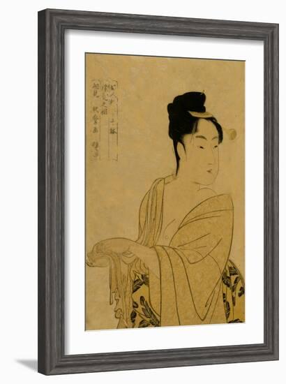 Flirtatious Lover-Kitagawa Utamaro-Framed Art Print