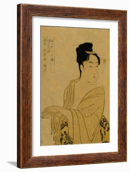 Flirtatious Lover-Kitagawa Utamaro-Framed Art Print