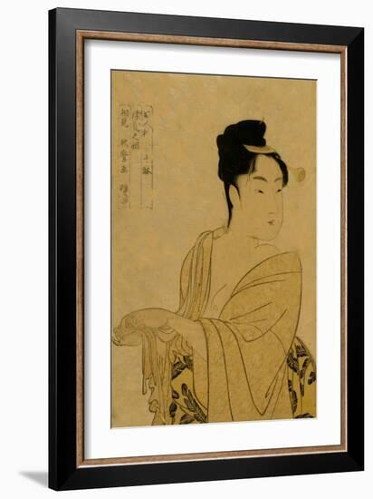 Flirtatious Lover-Kitagawa Utamaro-Framed Art Print