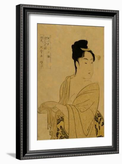 Flirtatious Lover-Kitagawa Utamaro-Framed Art Print