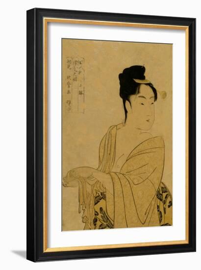 Flirtatious Lover-Kitagawa Utamaro-Framed Art Print