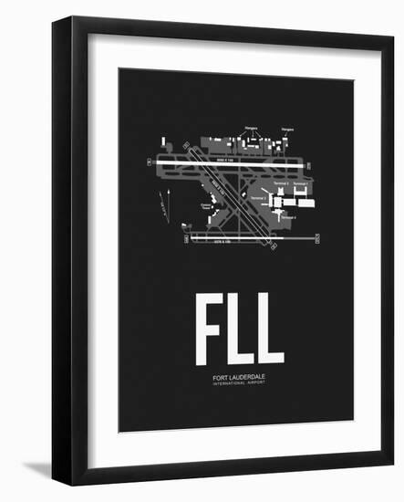 FLL Fort Lauderdale Airport Black-NaxArt-Framed Art Print