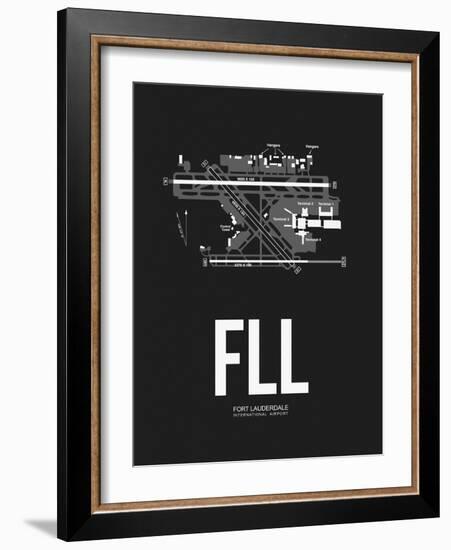 FLL Fort Lauderdale Airport Black-NaxArt-Framed Art Print