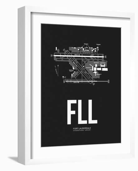 FLL Fort Lauderdale Airport Black-NaxArt-Framed Art Print