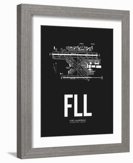 FLL Fort Lauderdale Airport Black-NaxArt-Framed Art Print