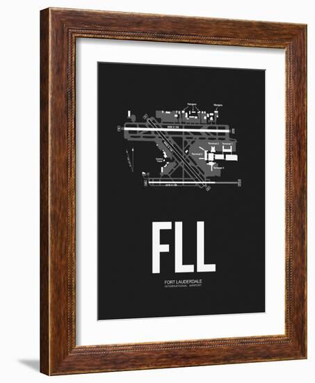 FLL Fort Lauderdale Airport Black-NaxArt-Framed Art Print